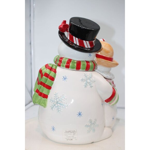 Fitz & Floyd Cookie Jar - Frosty Friends Snowman Family - Picture 3 of 11